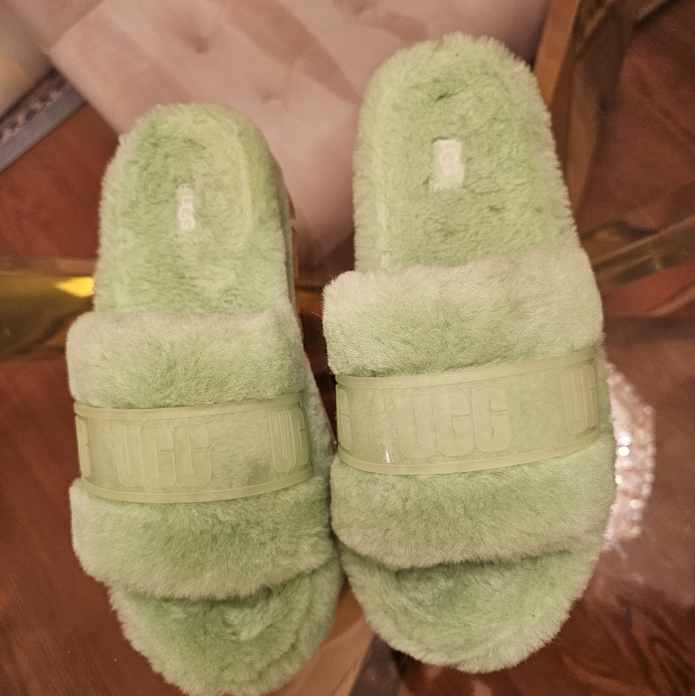 Lime Ugg Platform Slides - image 2